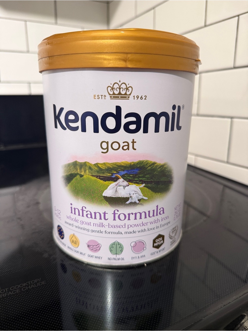 Empty Kendamil Formula Can with Lid & Scoop - DIY Upcycle & Craft Storage